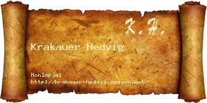 Krakauer Hedvig névjegykártya